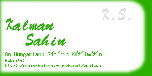 kalman sahin business card